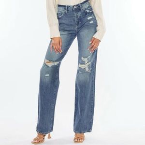 KanCan Ultra High Rise Distressed 90s Flare Size 28 & 29